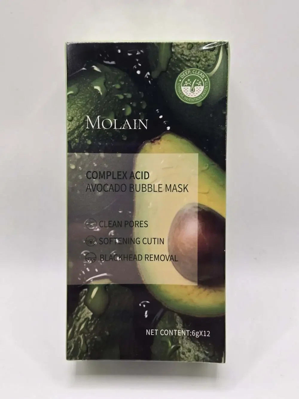 MOLAIN Complex Acid Avocado Bubble Facial Mask (12 Count)